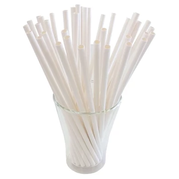 Szívószál lebomló PLA fehér (23 cm/6,5 mm) (500 db/csomag)