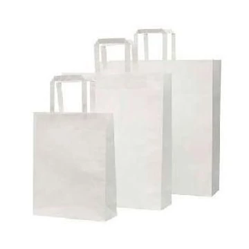 Papírtáska szalagfüles 26 x 35 + 12 cm FEHÉR (150 db/cs)