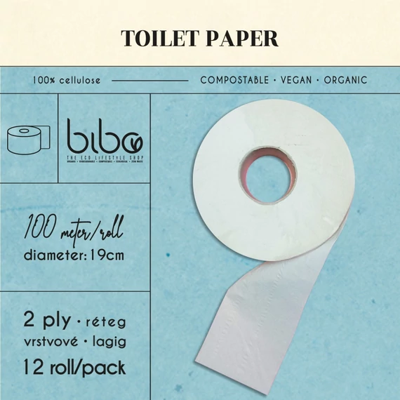 Toalettpapír Ø 19 cm, 2r, 100% cell fehér (12 tek/zsugor)