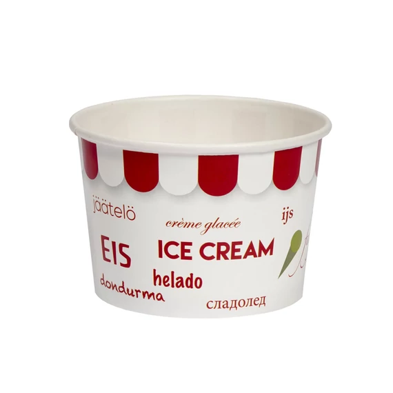 Fagyis papírtégely piros 250 ml 50 db/cs