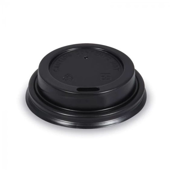 Papírpohár tető, Ø 90 mm, 3-4 dl-hez, FEKETE, 100 db/cs